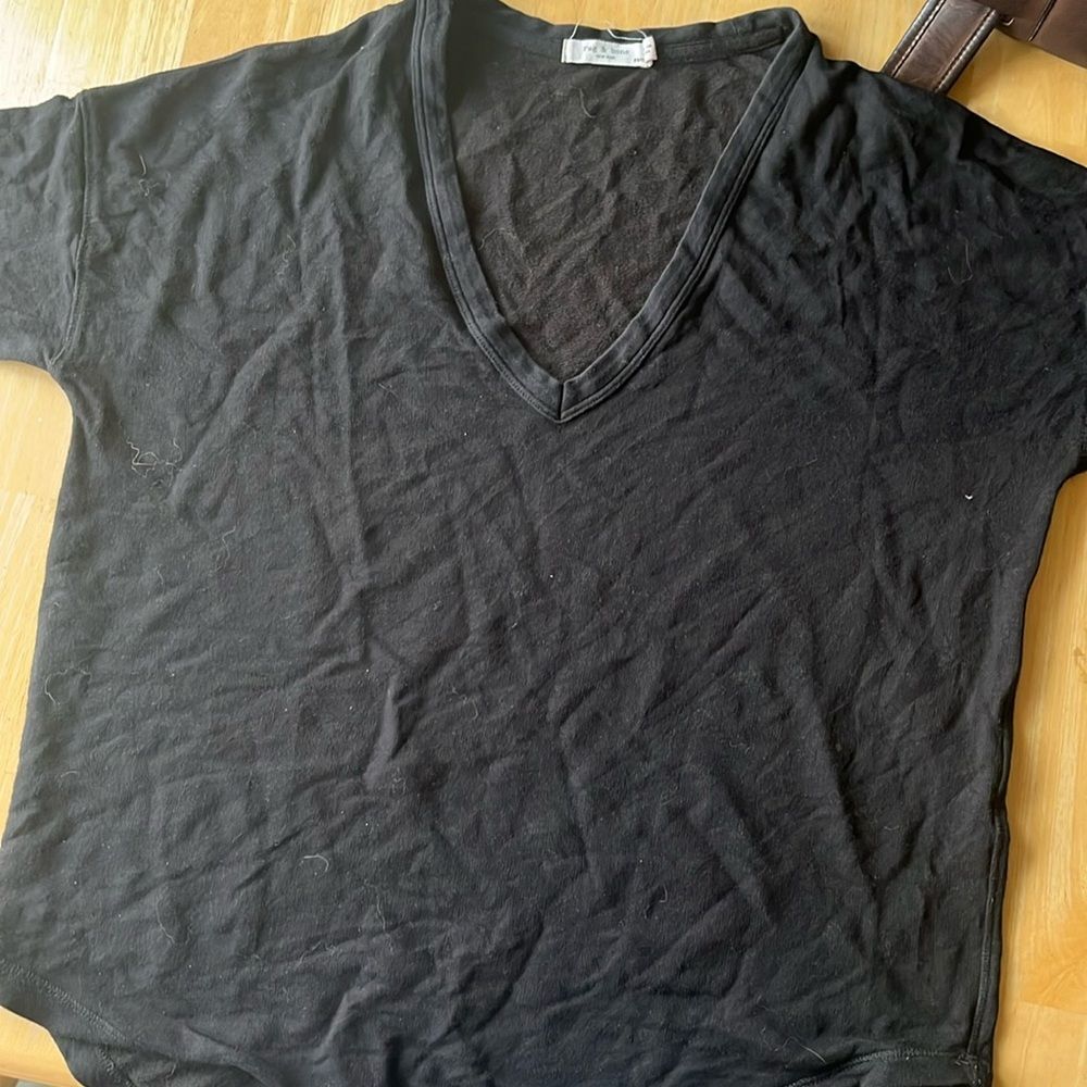 RAG AND Bone Staple Black Tee Loose Fit S/XS